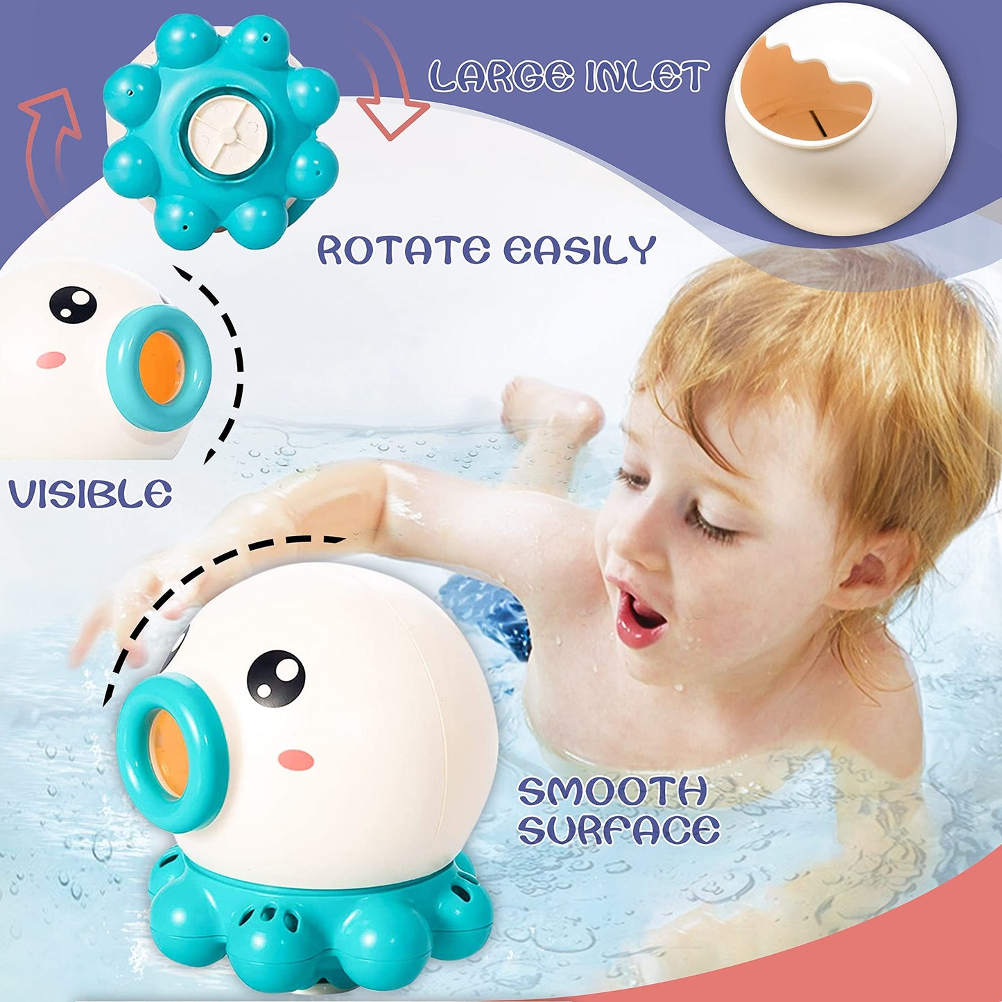 Children's Bath Toy Octopus – Interactive Water Spraying Toy for Babies and Toddlers – Bath Fun for Girls and Boys