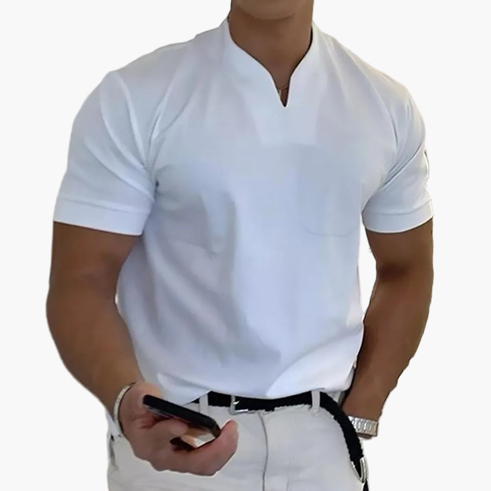 Men's Contemporary Polo Shirt – Stylish Short-Sleeved Shirt for Leisure & Office