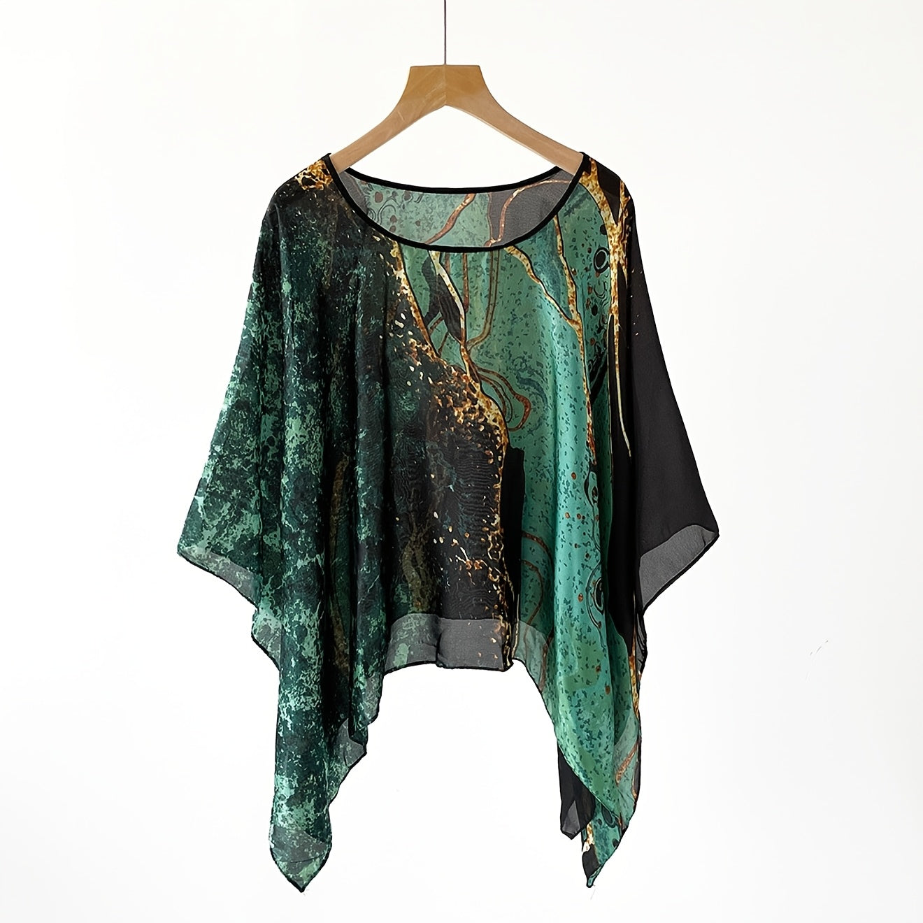Women's Boho Poncho Tunic – Elegant Cover-Up for Beach and Leisure