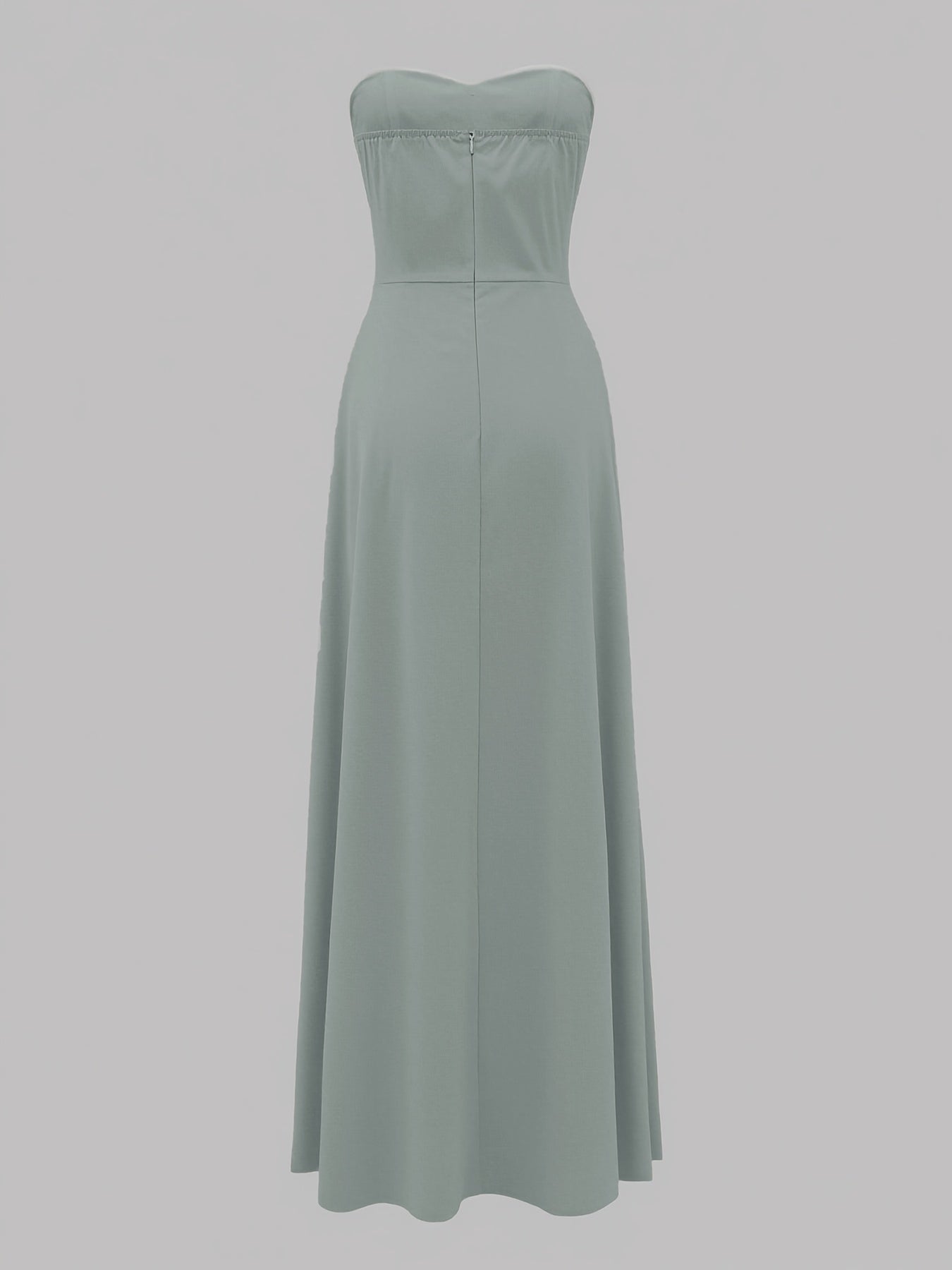 Women's Elegant Evening Dress with Bandeau Top and Button Placket – Perfect for Festive Occasions