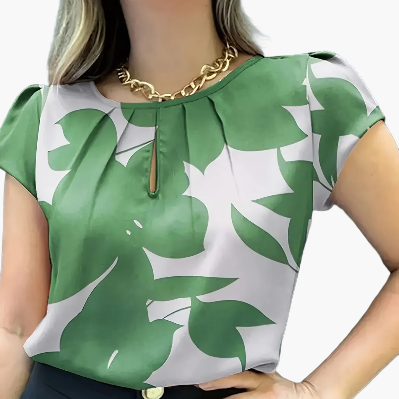 Women's Blouse Elegant Short Sleeve Modern Business Casual