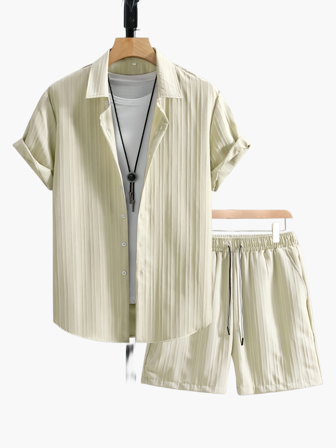 Men's Casual Set – Short-Sleeve Shirt and Shorts, Modern Summer Outfit, Sporty Look