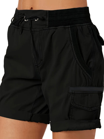 Women's Casual Shorts with Drawstring and Cargo Pockets – Comfortable Summer Bermuda Shorts