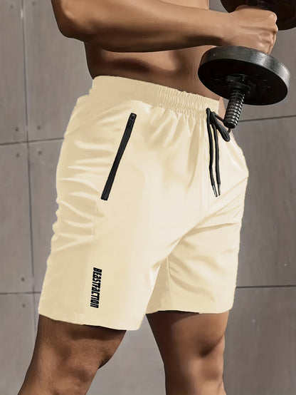 Men's Sports and Fitness Shorts with Zipper Pocket – Ideal for Training & Leisure
