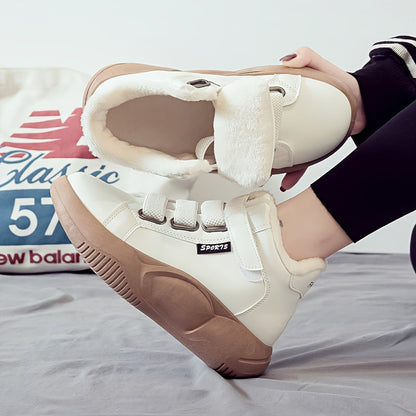 Women's high-top sneakers with hook-and-loop closure and lining