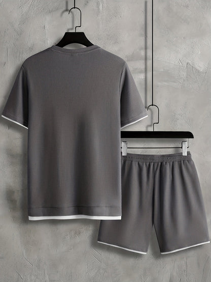 Herren Freizeit Set Kurzarm T-Shirt & Shorts – Sommer Loungewear Sport Outfit
