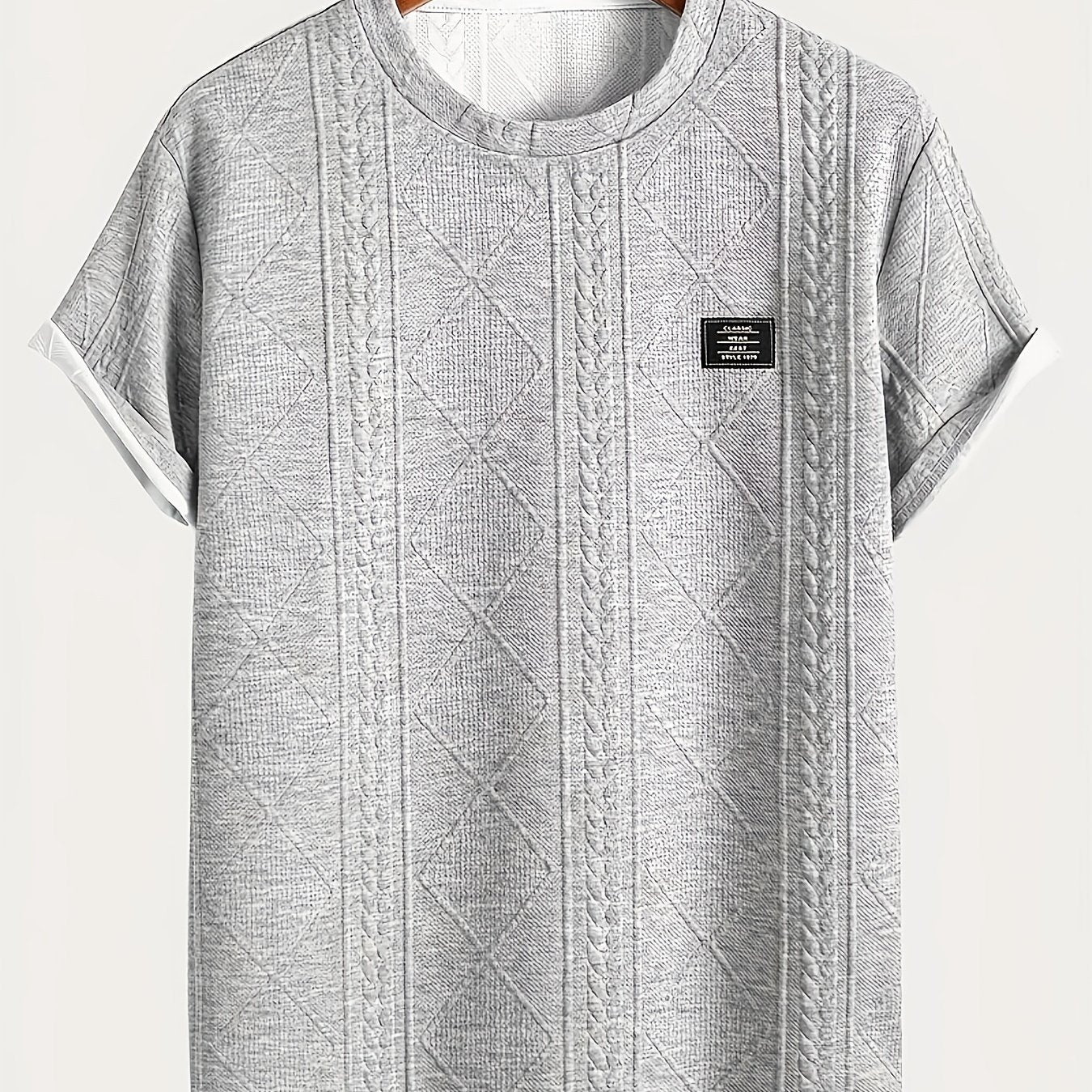 Men's T-shirt with knit pattern look, short sleeves, casual style, ideal for everyday wear and leisure