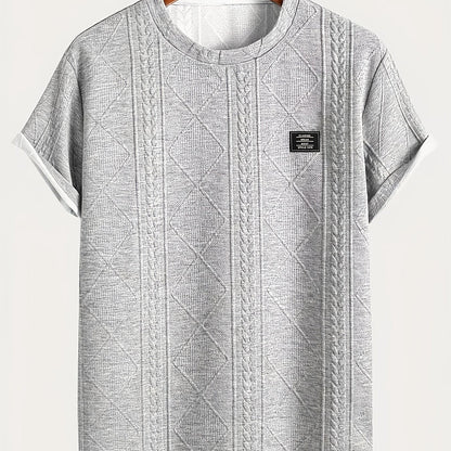 Men's T-shirt with knit pattern look, short sleeves, casual style, ideal for everyday wear and leisure