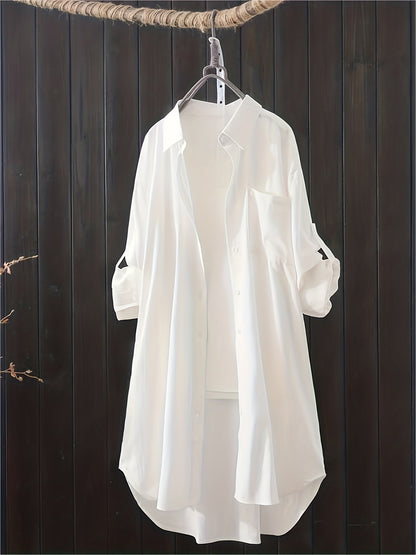 Women's Long Shirt Blouse Oversized Casual for Spring and Summer