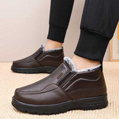 Men's winter loafers, lined warm casual slip-on shoes