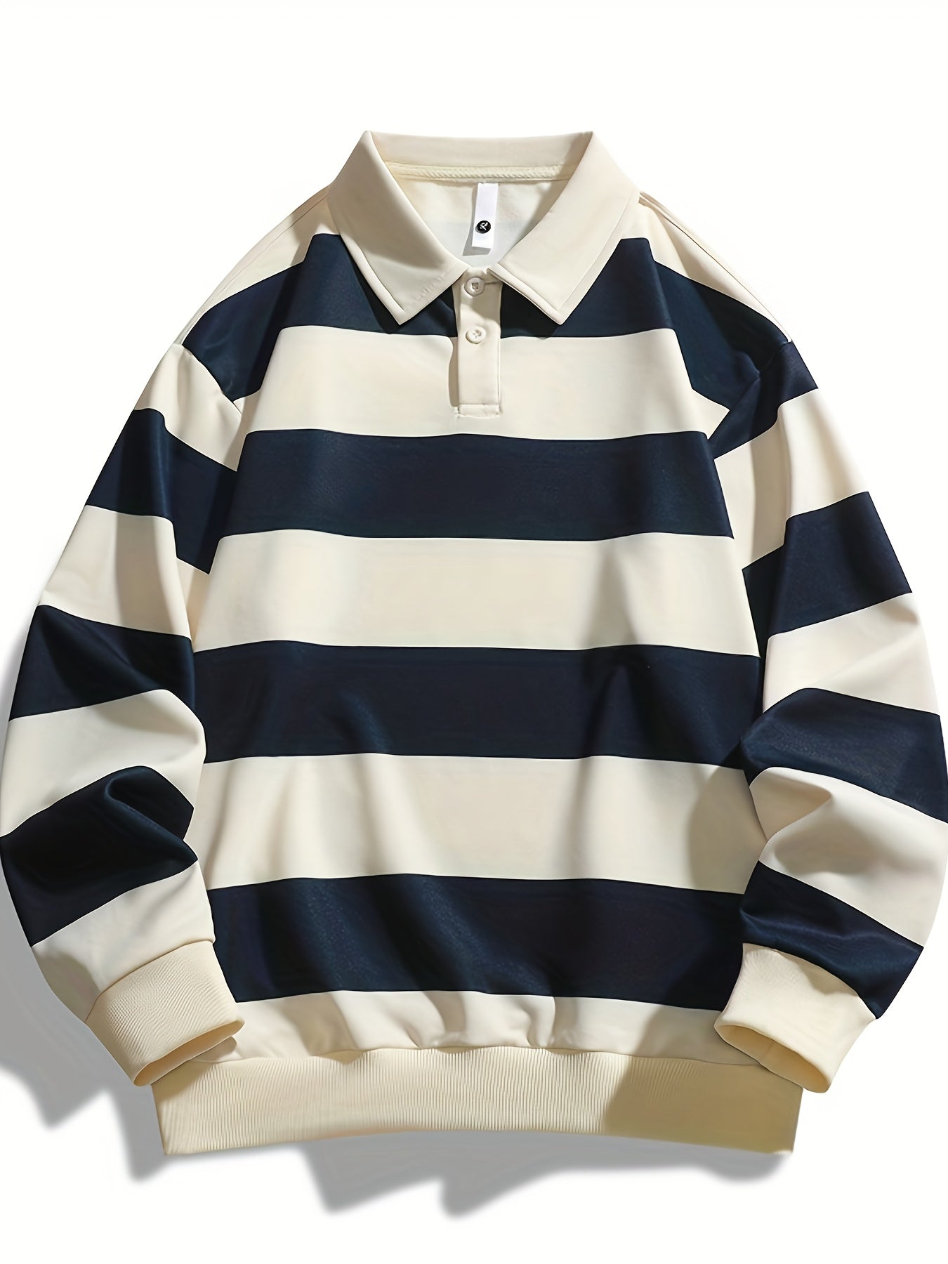 Gestreiftes Langarm-Poloshirt mit Kragen