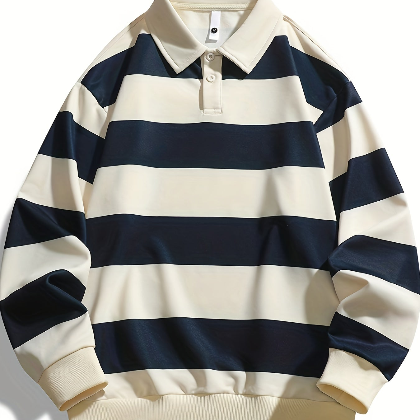 Gestreiftes Langarm-Poloshirt mit Kragen