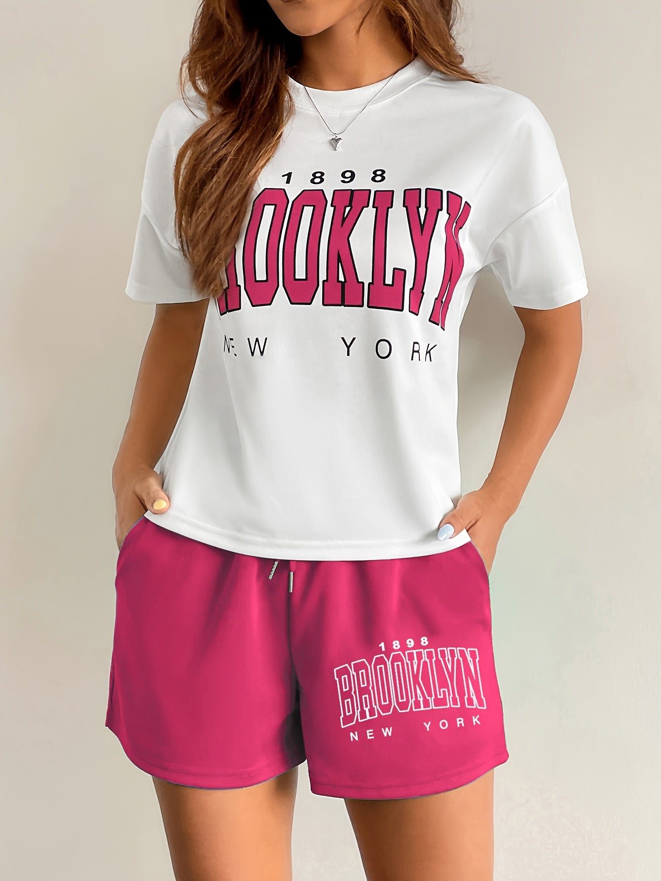 Damen Brooklyn New York Casual Lounge Set – Sportlicher Zweiteiler für Freizeit & Alltag