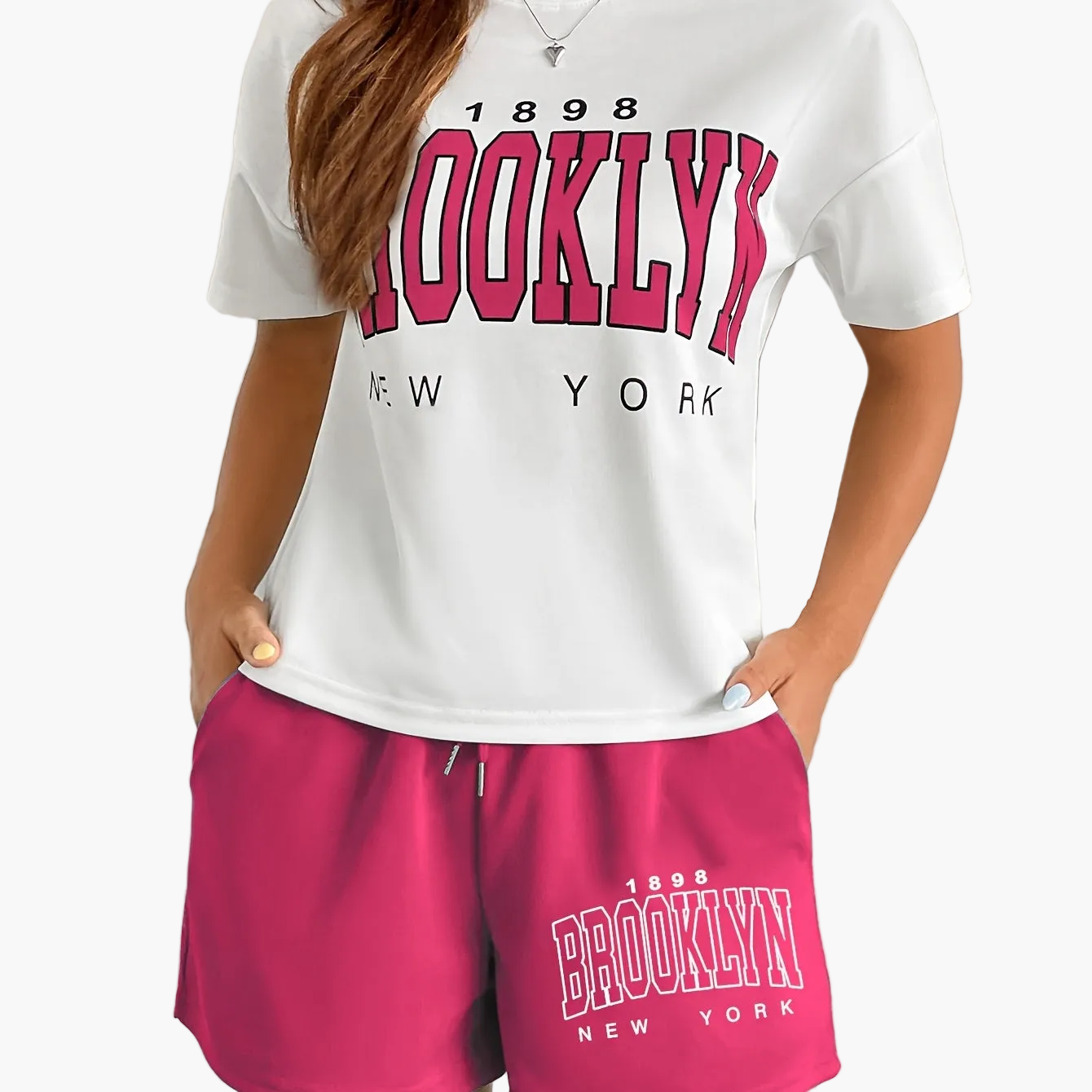Damen Brooklyn New York Casual Lounge Set – Sportlicher Zweiteiler für Freizeit & Alltag