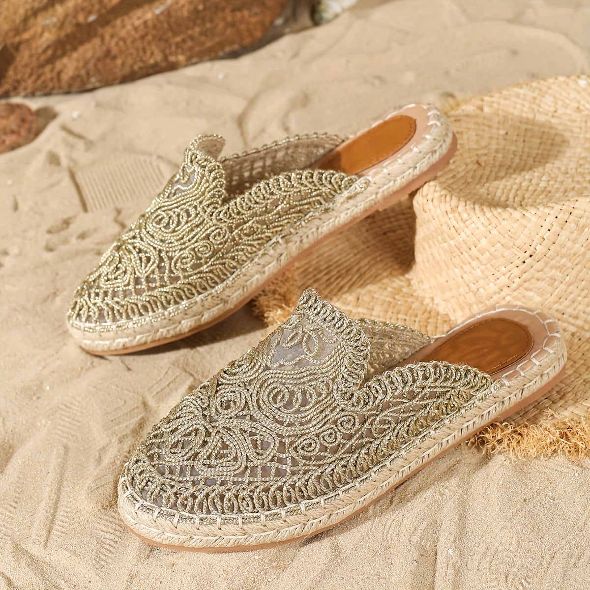 Women's Braided Slip-On Summer Shoes – Boho Style for Casual & Beach