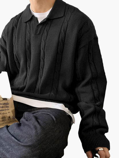 Herren Polo-Strickpullover im Casual-Stil – Modischer Freizeit-Look für Alltag und Ausgehen