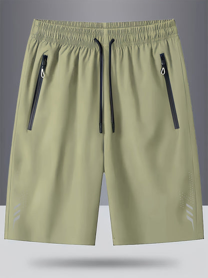 Men's sports shorts with zippered pockets for leisure and training