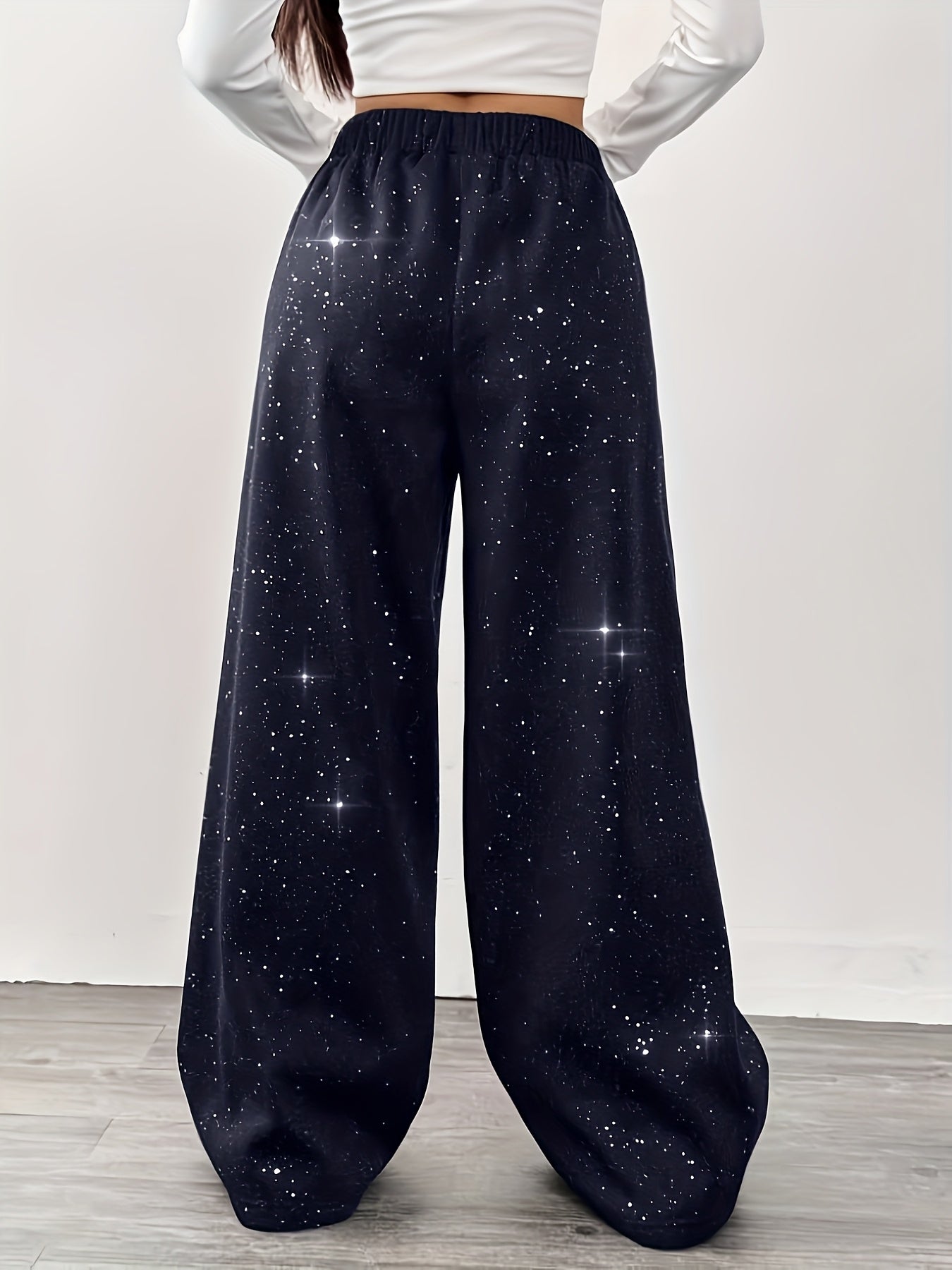 Damen Weite Sternenhimmel Freizeithose für Frühling und Sommer – Lässiger Streetstyle