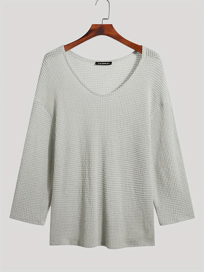 Herren Strickpullover V-Ausschnitt Lockerer Casual Style für Alltag und Freizeit