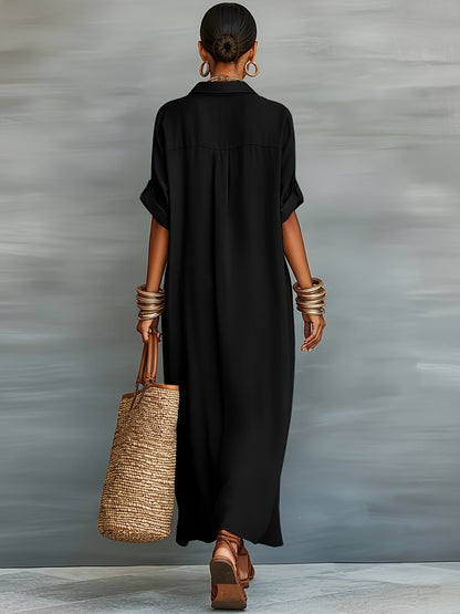Women's Maxi Shirt Dress in Casual Boho Style for Vacation and Summer