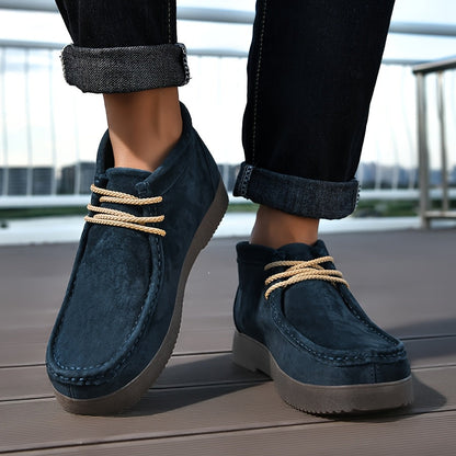 Men's moccasin-style chukka boots with laces and a comfortable sole