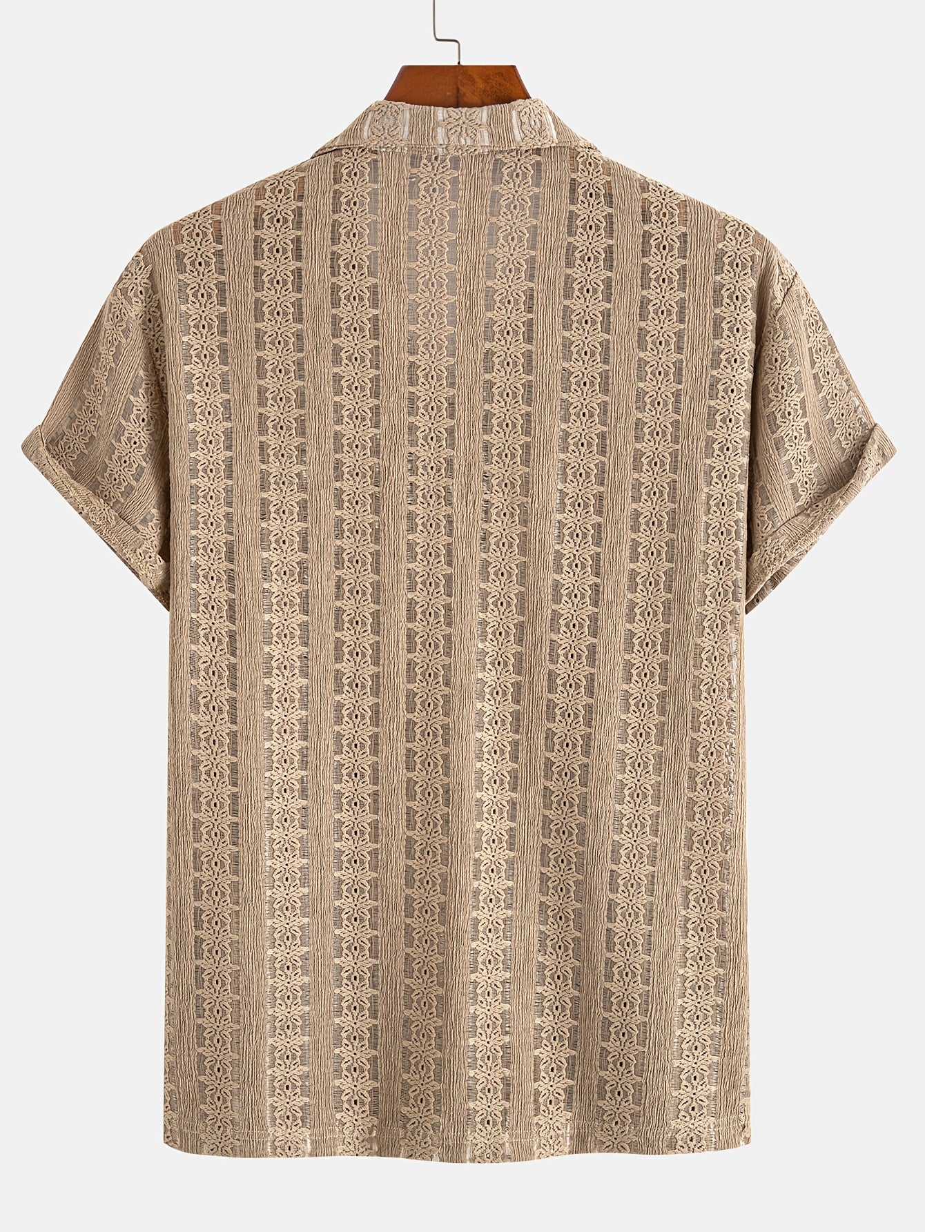 Herren Kurzarm Resorthemd mit Spitze und Knopfleiste – Modernes Freizeitshirt für Sommer und Urlaub