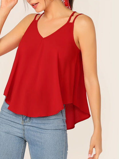 Damen Sommer Spaghettiträger Top mit lockerer Passform und modernem Design – Ideal für Freizeit und Alltag