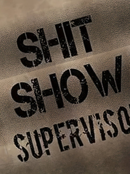 Herren Vintage Hemd mit Aufdruck 'Shit Show Supervisor' – Lustiges Sommer Kurzarmhemd für Erwachsene