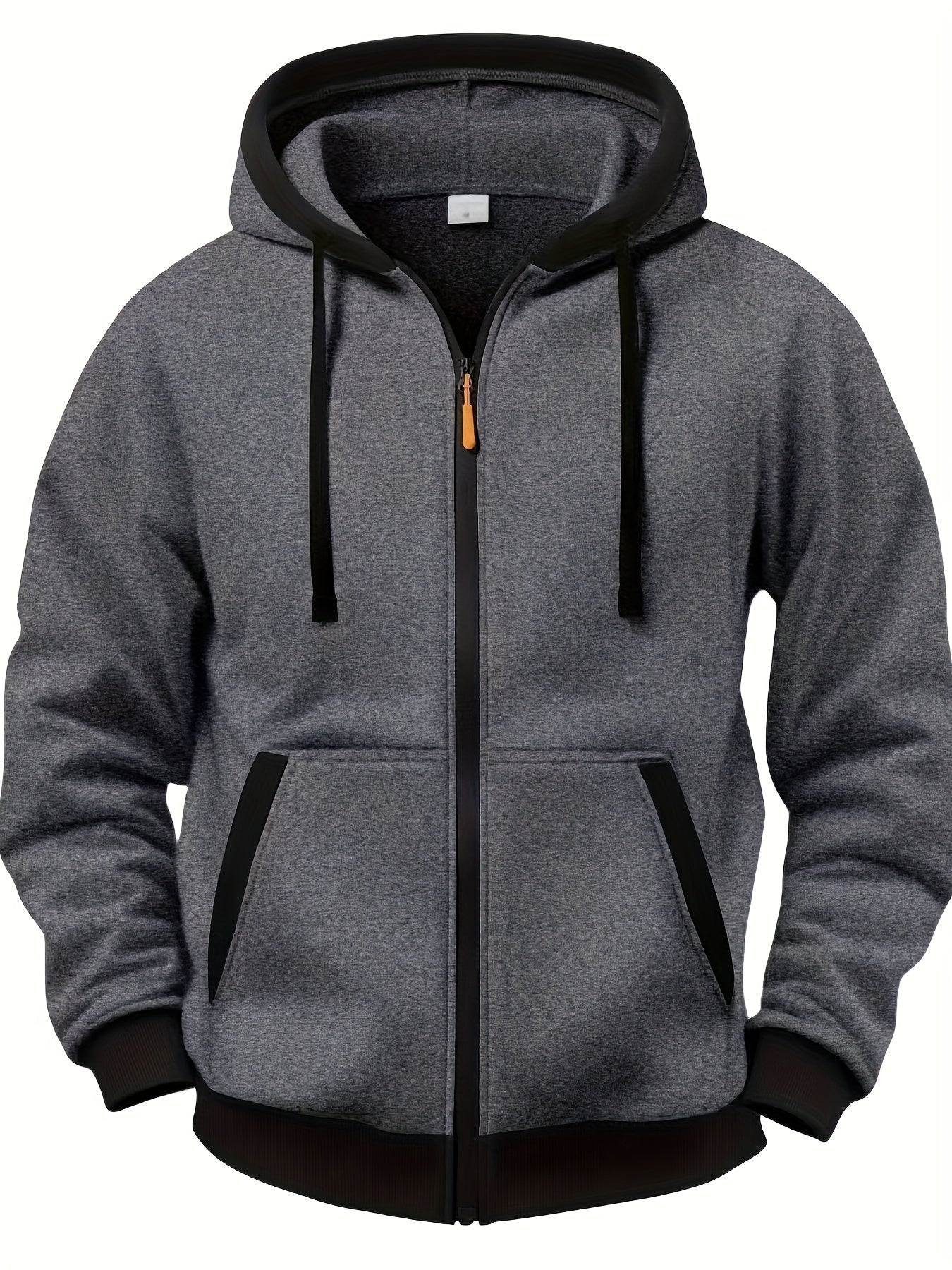 Unisex Kapuzenjacke mit Reißverschluss, kontrastfarbener Kapuze und Taschen, Rosa