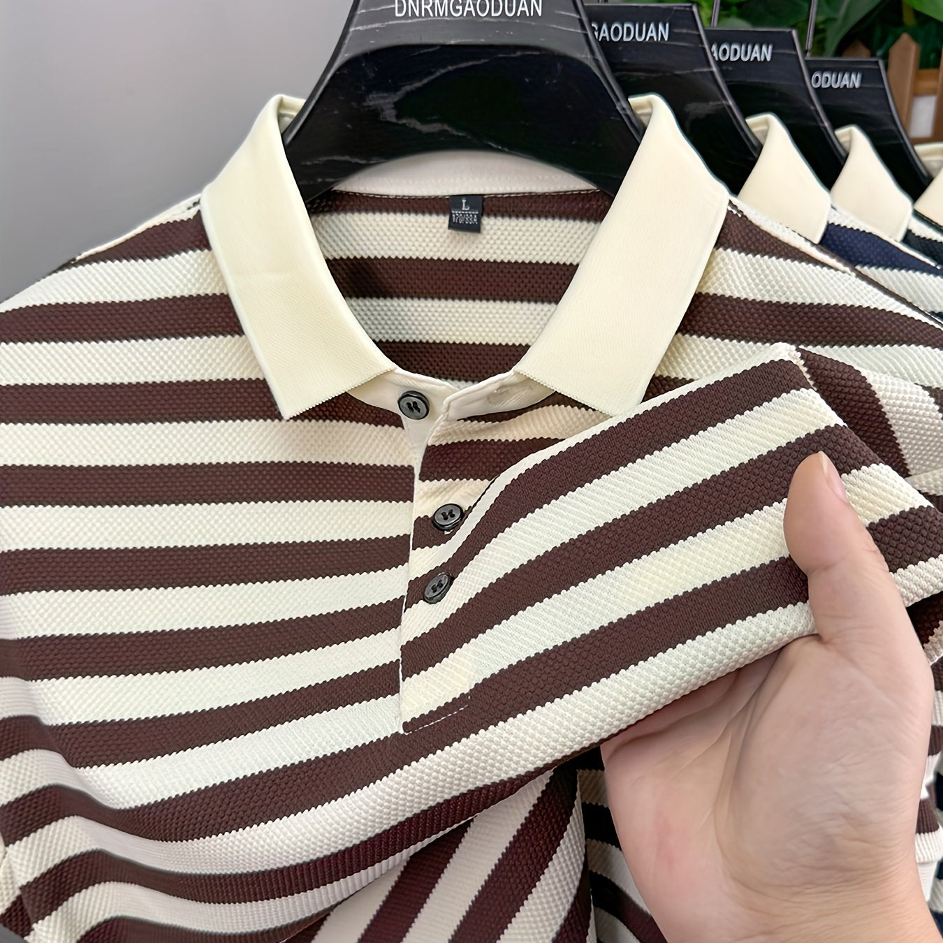 Men's polo shirt with maritime stripes – Classic casual style for everyday and leisure