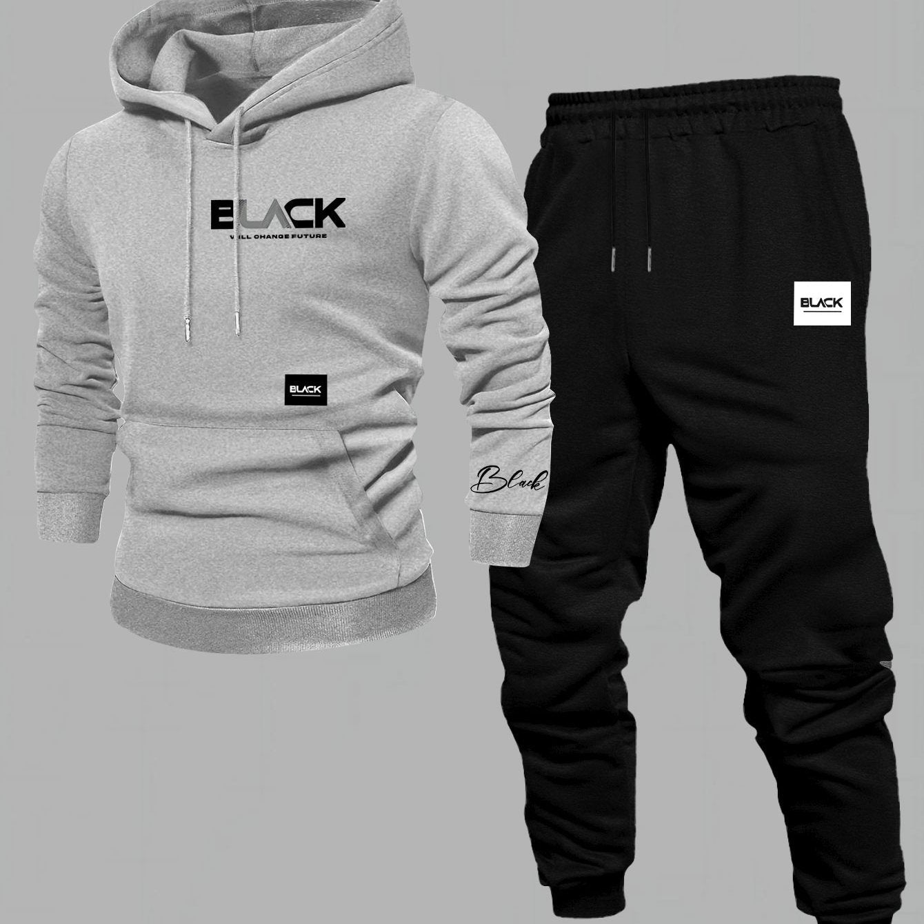 Unisex Trainingsanzug Set mit Kapuzenpullover und Jogginghose - Mehrfarbig