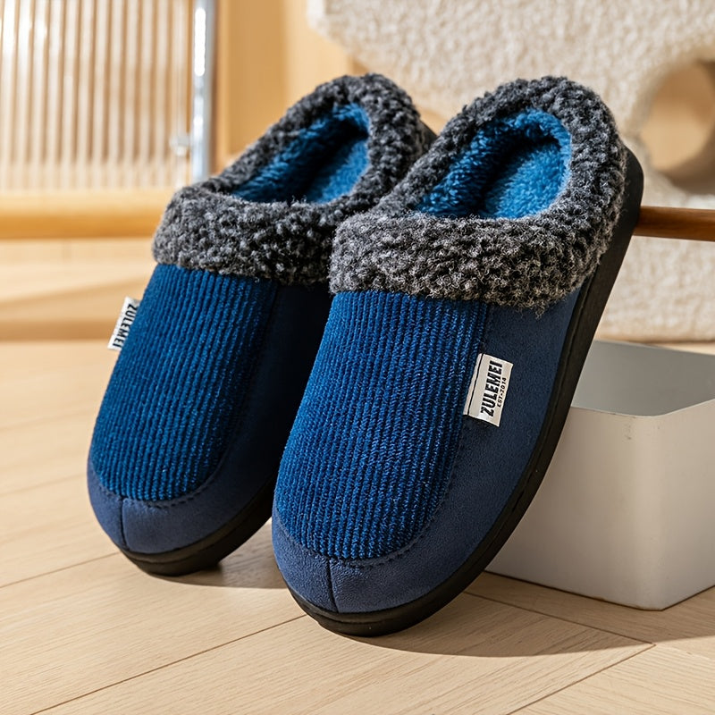 Unisex Hausschuhe gerippt mit Plüschfutter – gemütlich für Zuhause