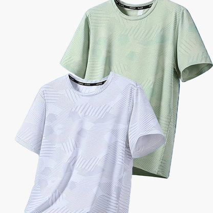 Herren Freizeit T-Shirt Set – Atmungsaktive Sommer Oberteile im tropischen Stil, ideal für Alltag und Sport