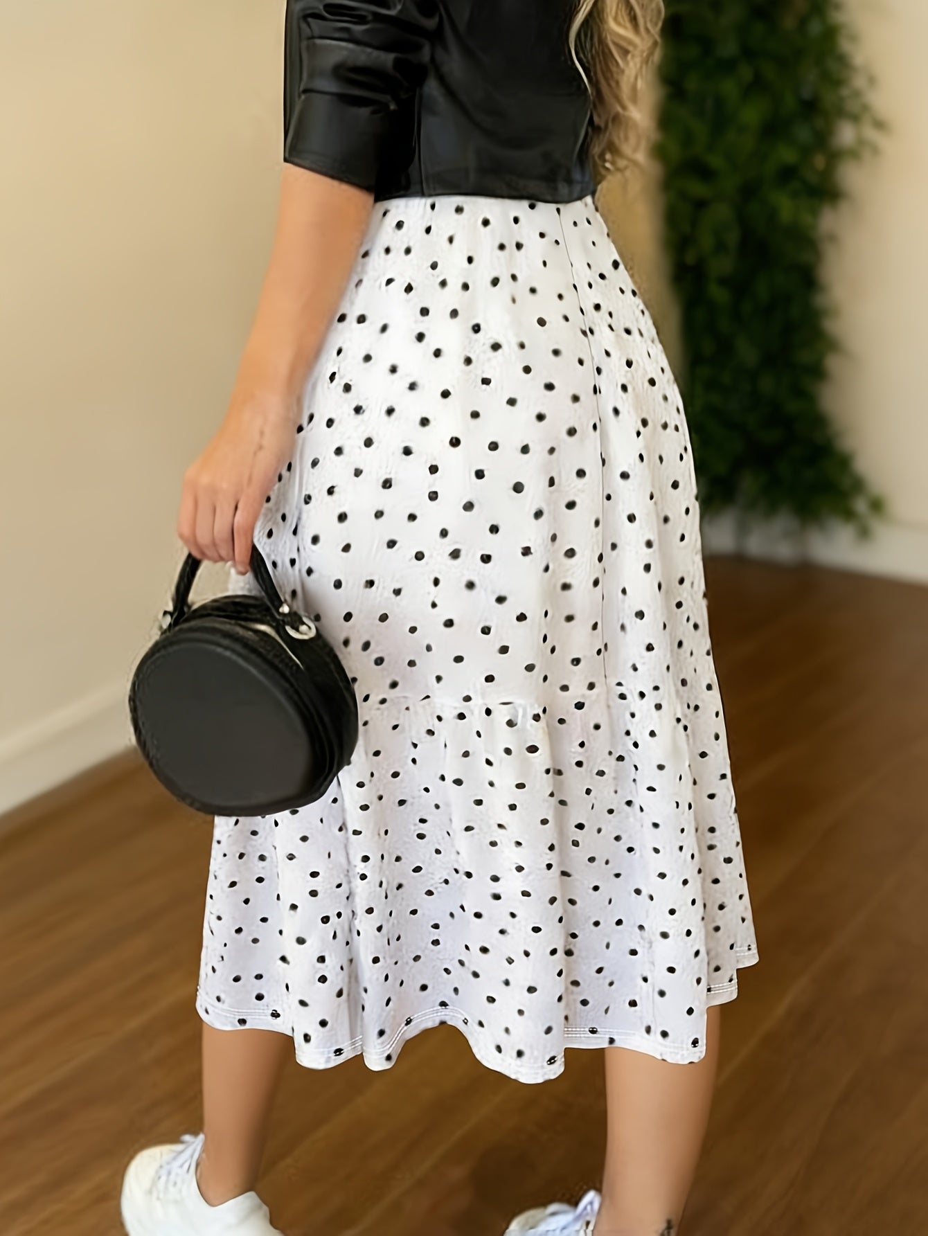 Damen Polka-Dot Midikleid im Vintage-Stil für Alltag und besondere Anlässe