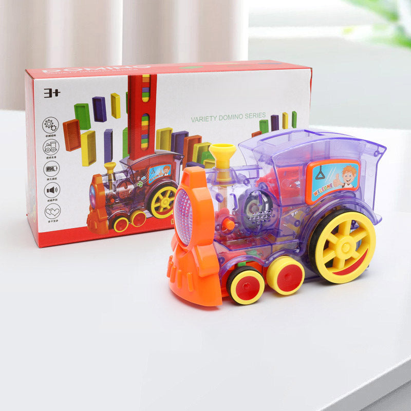 Domino pull toy for children – creative learning game, automatic domino placer, educational toy
