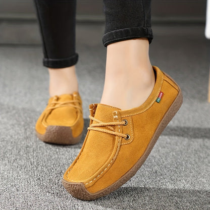 Damen Freizeit-Slipper im Mokassin-Stil – Bequeme Alltags-Schnürschuhe