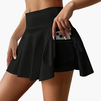 Women's tennis skirt with pleats and pocket – sporty skater skirt for leisure and fitness