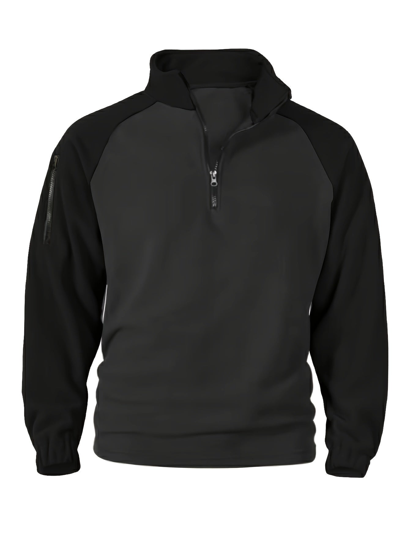 Men's half-zip pullover with fleece look and raglan sleeves