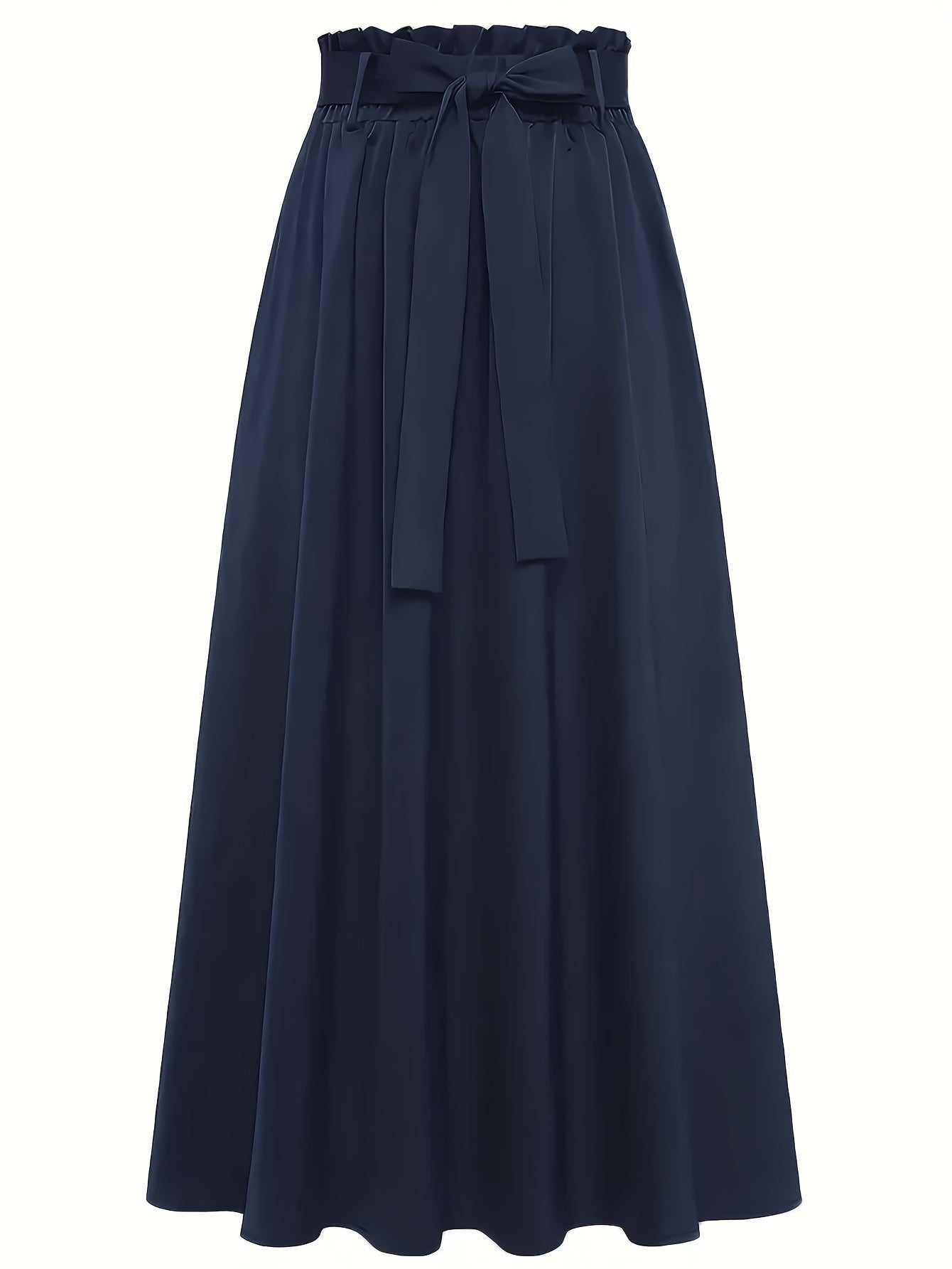 Women's Maxi Skirt with High Waist and Bow – Elegant Casual Skirt for Spring and Summer