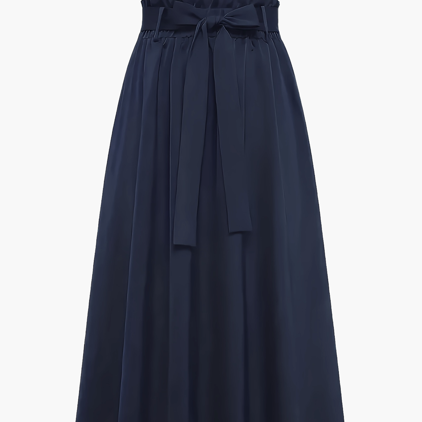 Women's Maxi Skirt with High Waist and Bow – Elegant Casual Skirt for Spring and Summer
