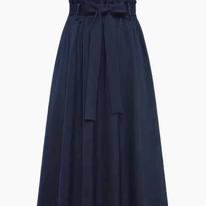 Women's Maxi Skirt with High Waist and Bow – Elegant Casual Skirt for Spring and Summer