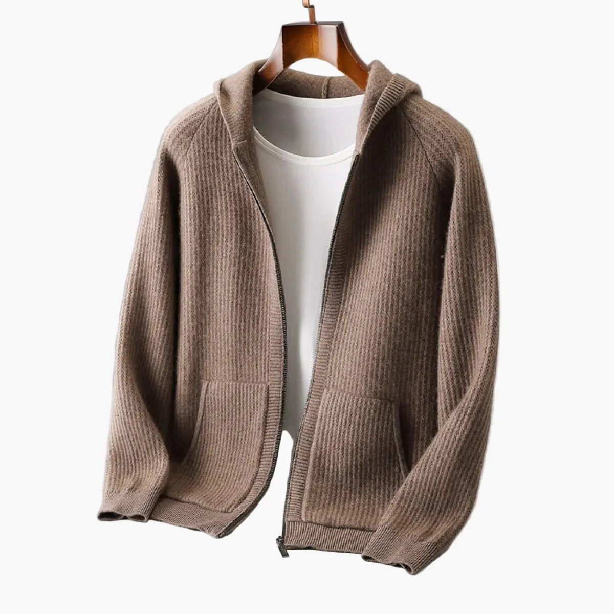 Men's Premium Hooded Cardigan – Modern Knit Hoodie for Everyday and Leisure