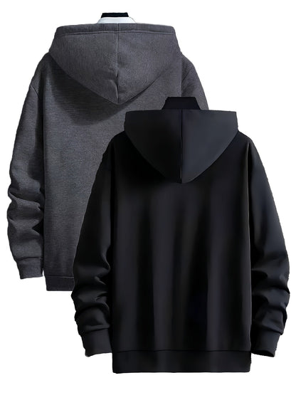 Hoodie set, 2-pack, with teddy lining; lined, warm hooded sweatshirt