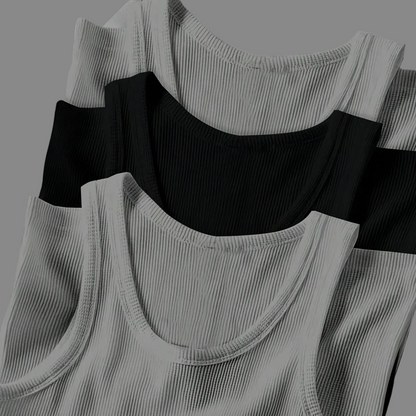 Men's Sporty Ribbed Tank Top – Modern Training and Casual Top