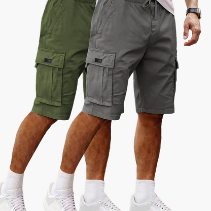 Men's Cargo Shorts 2-Pack – Casual Outdoor and Leisure Bermudas with Pockets