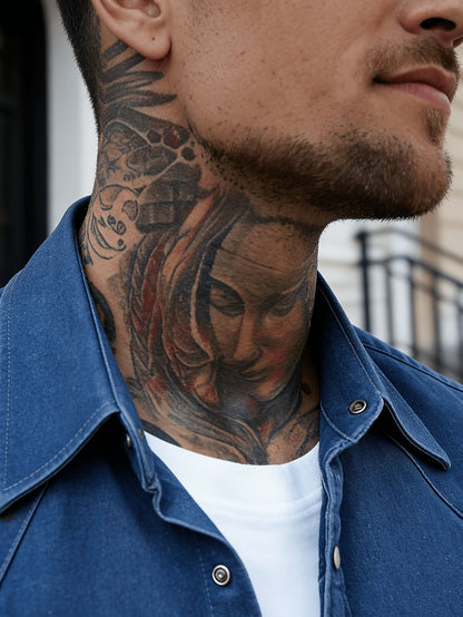 Herren Freizeit Jeanshemd im modernen Western-Stil – Perfekt für Alltag und Streetwear