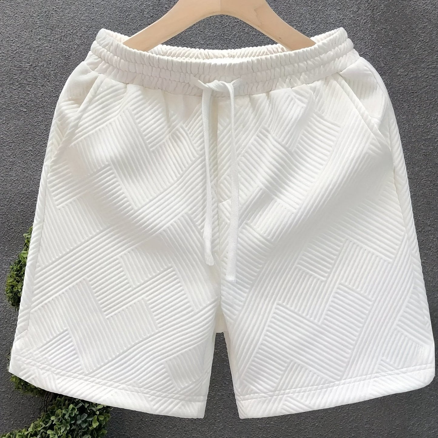 Herren Freizeitshorts mit Prägung – Moderne Geometrische Muster, Sportlich & Stilvoll