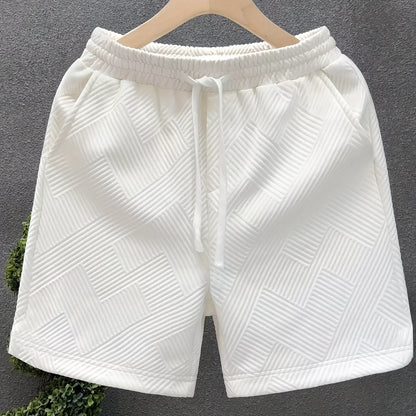 Herren Freizeitshorts mit Prägung – Moderne Geometrische Muster, Sportlich & Stilvoll