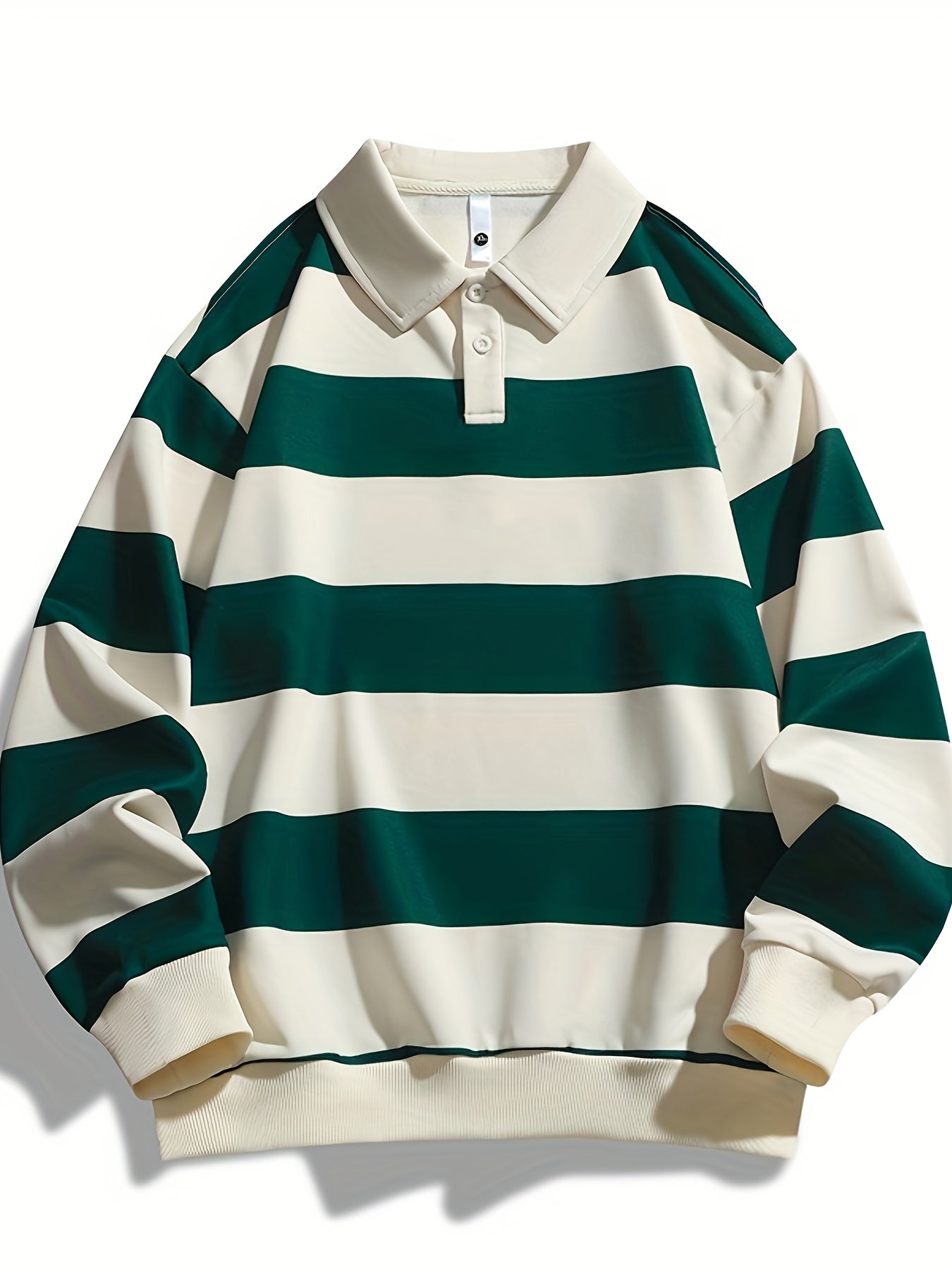 Gestreiftes Langarm-Poloshirt mit Kragen