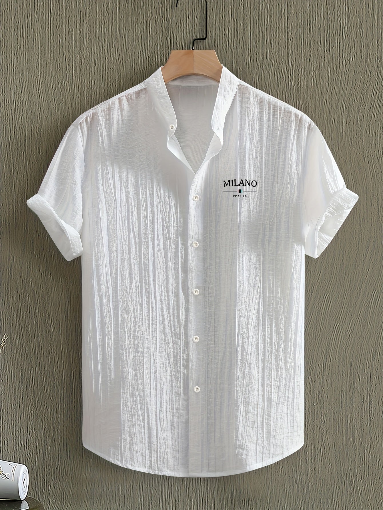 Men's Stand Collar Summer Casual Shirt with Button Placket – Urban Milano Design